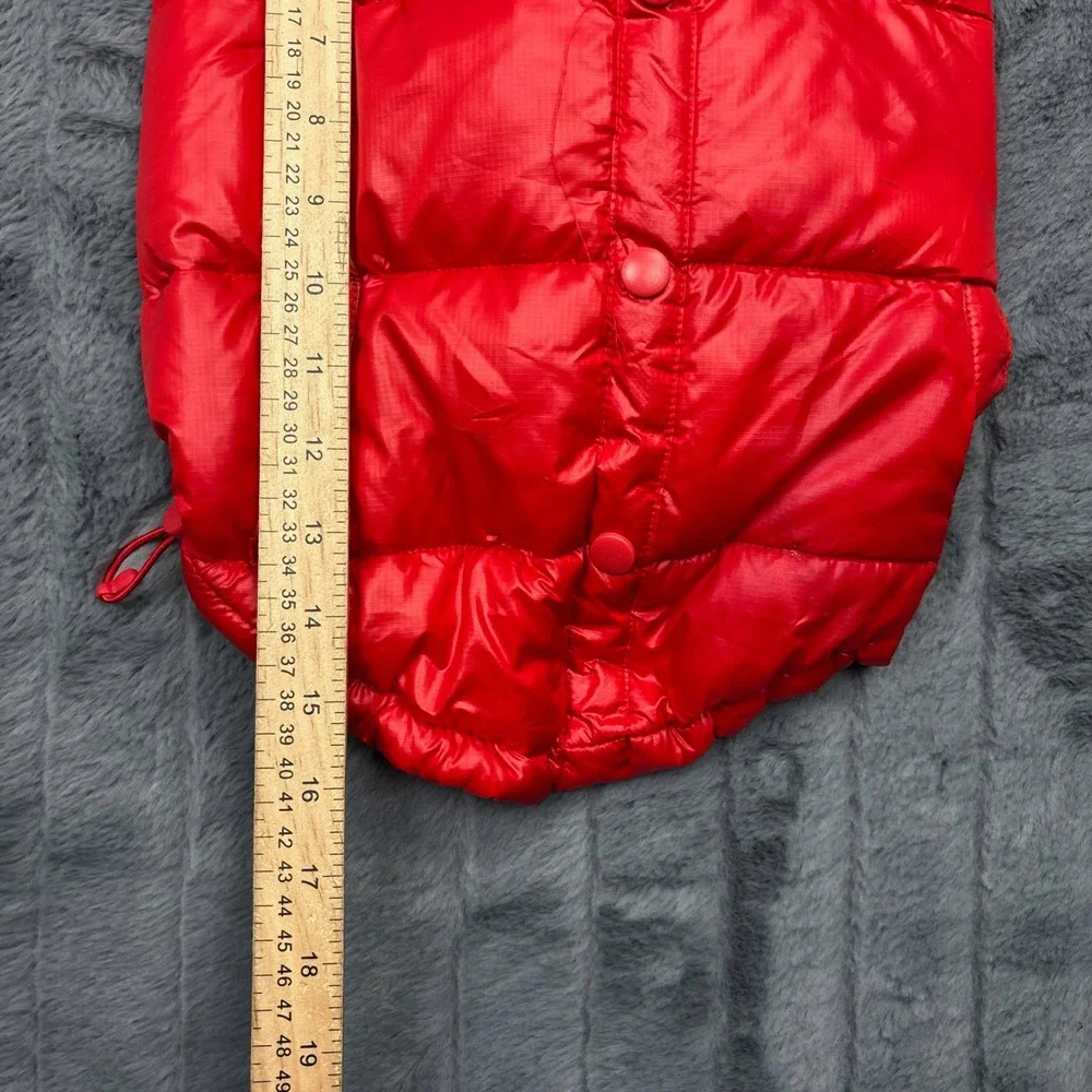 Champion Red Puffer Dog Vest Hooded Quilted Pet Jacket Large RN145328